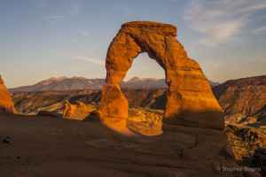 sunset at delicate arch